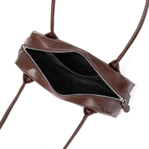 Women’s Pu Burgundy Retro Vintage Hobo Bag | Small Satchel for Work & Vacation - Picture 7 of 7